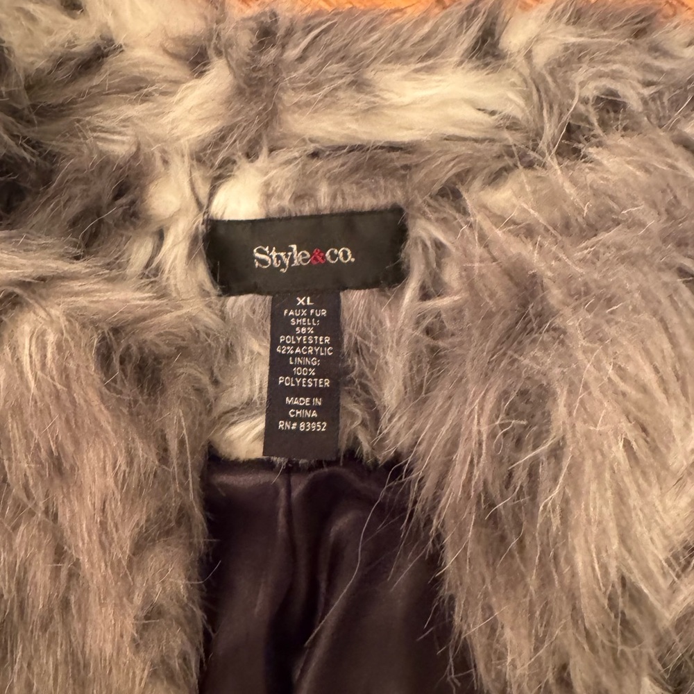 Style & Co. Charcoal Teddy Jacket